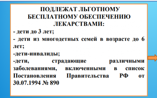 Когда детям полагаются бесплатные лекарства
